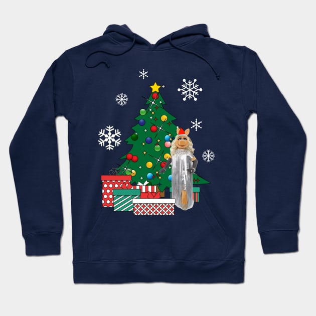 Miss Piggy Around The Christmas Tree Muppets Hoodie by Nova5